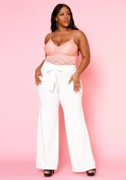 Plus Size High Waist Straight Leg Pants