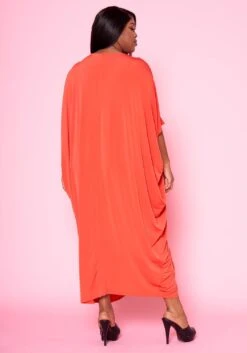 Plus Size Ruched Dolman Sleeve Maxi Dress -FemiLook Sales Store 2022481 003 4