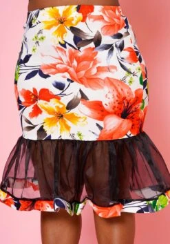 Plus Size Floral Pattern Flare Skirt -FemiLook Sales Store 2022482 001 4