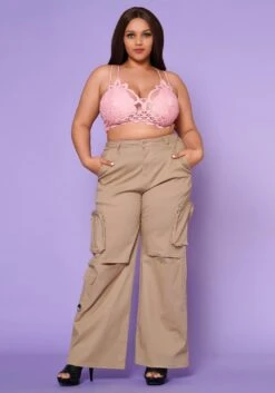 Plus Size Wide Leg Utility Cargo Pants