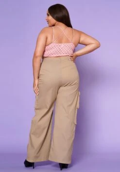 Plus Size Wide Leg Utility Cargo Pants -FemiLook Sales Store 2022558 002 3