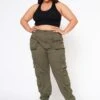 Plus Size Ankle Cuffed Utility Cargo Pants -FemiLook Sales Store 2022559 001 1
