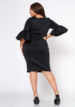 Plus Size Form Fitting Scuba Dress -FemiLook Sales Store 2022565 001 3