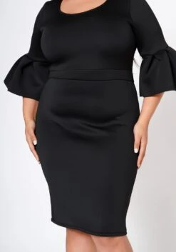 Plus Size Form Fitting Scuba Dress -FemiLook Sales Store 2022565 001 4