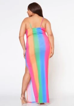 Plus Size Colorful Aura Cowl Neck Maxi Dress -FemiLook Sales Store 2022596 001 4