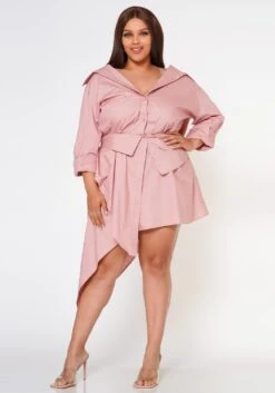 Plus Size Fashion Statement Button Front Dress -FemiLook Sales Store 2022601 001 1