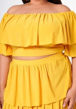 Plus Size Tiered Ruffle Top And Skirt Set -FemiLook Sales Store 2022623 003 5