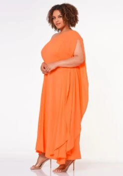 Plus Size One Shoulder Maxi Flare Dress -FemiLook Sales Store 2022644 002 3
