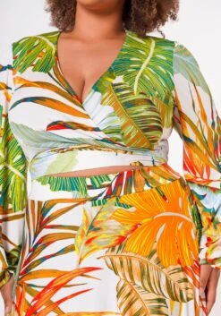Plus Size Summer Leaf Two Piece Set -FemiLook Sales Store 2022666 001 5